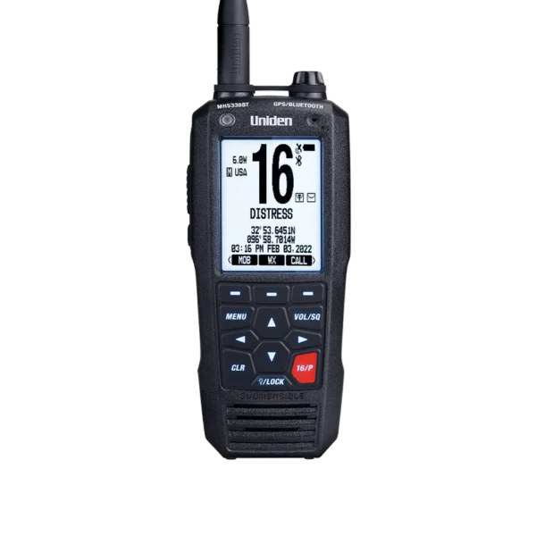 MHS338BT Rugged Handheld Marine Radio with GPS & Bluetooth